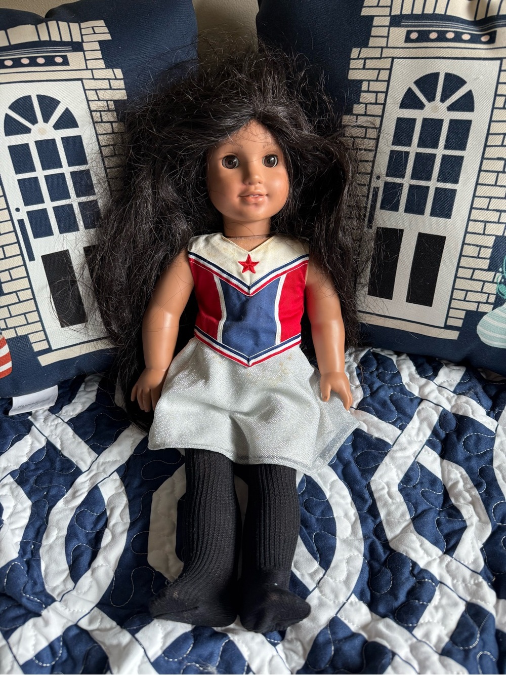 America Girl Doll in Red, White & Blue Dress - Kids Toy